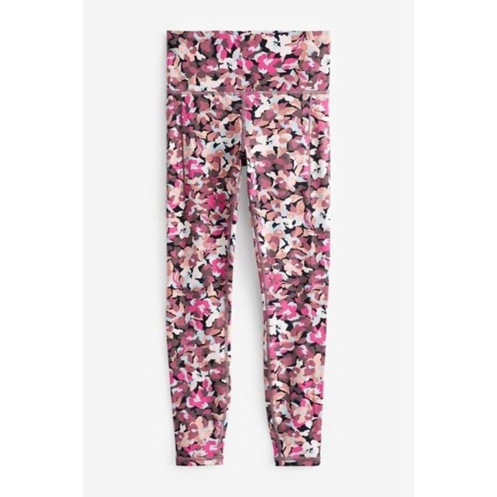 Athleta Medium Transcend Stash Tight Pink Floral High Rise Legging Yoga Pilates